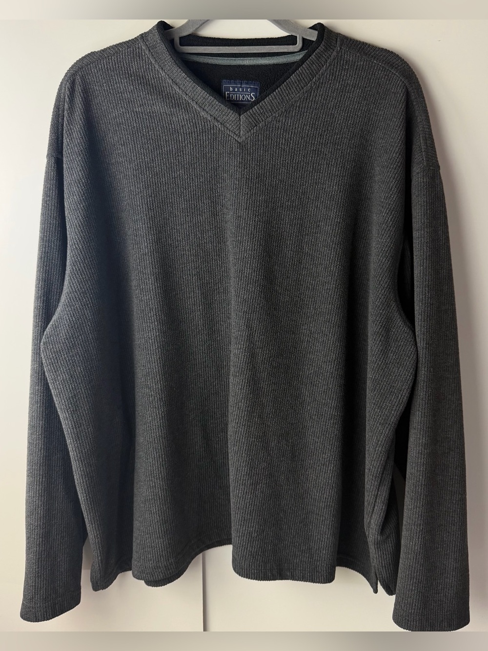 Basic Editions Mens Ribbed Sweater